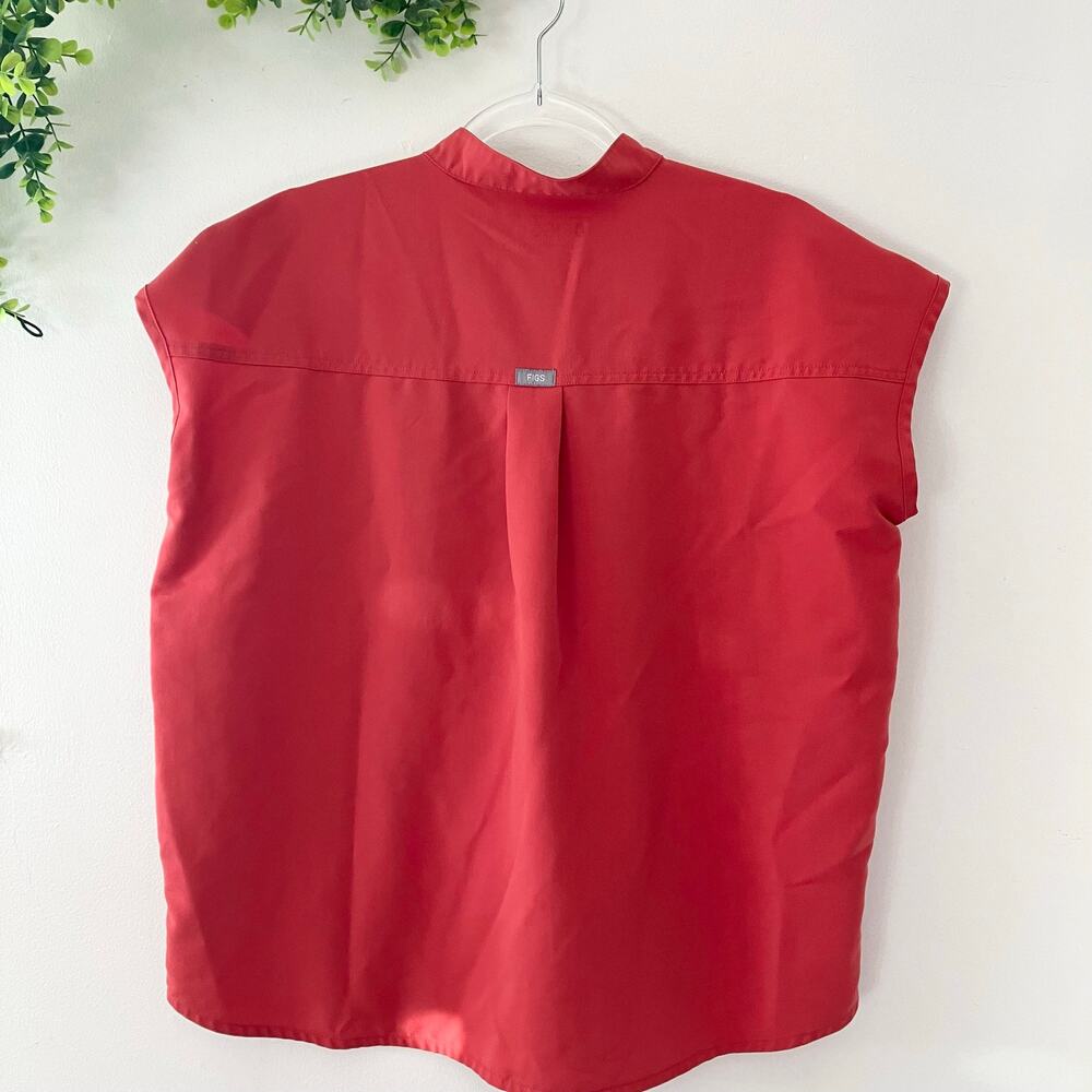 Figs Rafaela Oversized Scrub Top Rust Orange Small - Picture 3 of 3